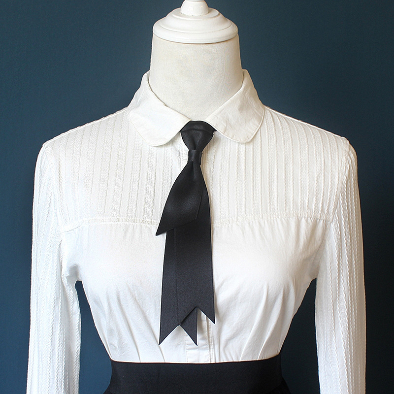 Men'S Formal Wear For Graduation - เนคไทสไตล์นักศึกษาหญิงแบบใหม่ เรียบง่าย สีพื้น ผ้าเนื้อดี ปรับได้ สายยางยืด