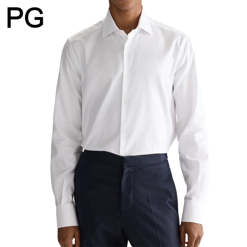 Men Formal Office Wear Shirts - PG เสื้อเชิ้ตทางการสำหรับผู้ชายสีทึบแขนยาวปกมาตรฐานเสื้อเชิ้ตติดกระดุมแบบลำลองสำหรับผู้ชายใส่ทำงานในสำนักงาน