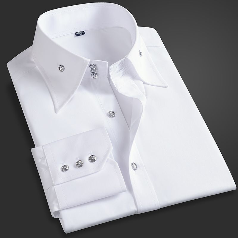 Men Formal Office Wear Shirts - ฤดูใบไม้ผลิฤดูใบไม้ร่วงผู้ชายเสื้อเชิ้ตผู้บริหารเกาหลีพอดี,กดถาวรสวมใส่อย่างเป็นทางการ, ระบายอากาศบางแขนยาวธุรกิจสบายๆ