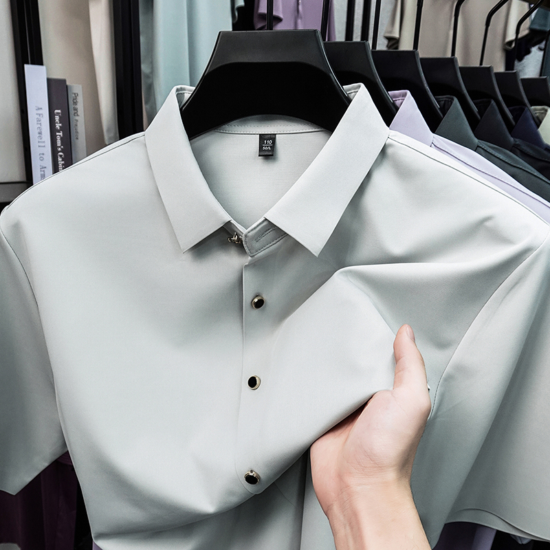 Men Formal Office Wear Shirts - เสื้อเชิ้ตผู้ชายลำลองฤดูร้อนปี 2026 ทรงปกติ น้ำหนักเบา เรียบหรู ติดกระดุม
