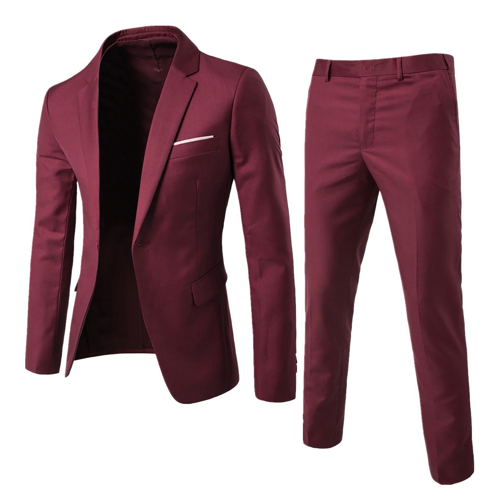 Men'S Gothic Formal Wear - ชุดสูทบุรุษ ชุดสองชิ้น ชุดทางการธุรกิจ สไตล์เกาหลี ทรงเข้ารูป สำหรับเจ้าบ่าว