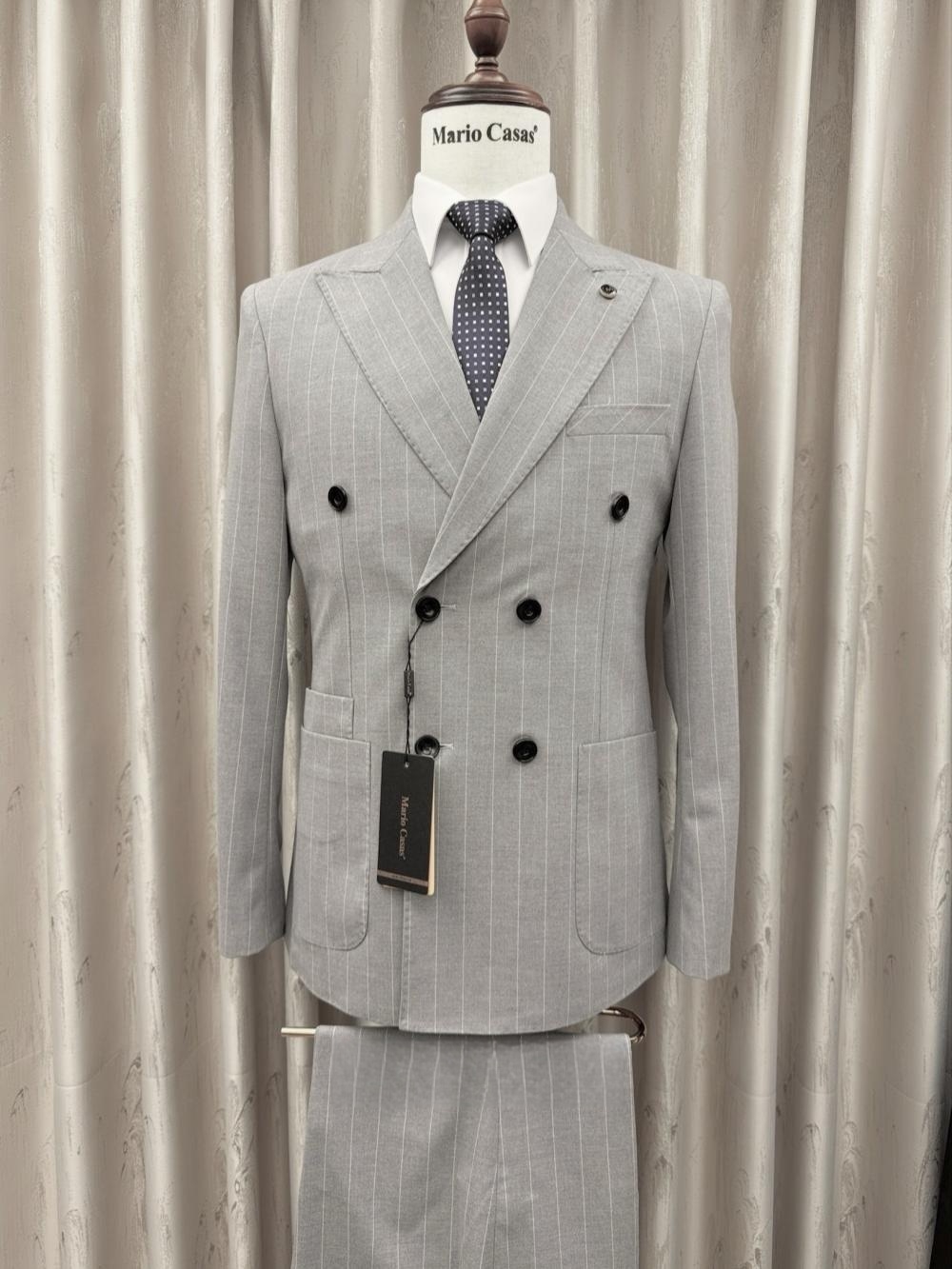 ชุดสูทลายทางใหม่ปี 2026 แบบ 2  - Elegant Formal Men'S Wear บทวิจารณ์และราคา
