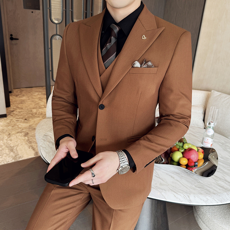 ชุดสูทผู้ชายสีขาว 3 ชิ้น ทรงเข - Men Formal Wear For Dinner บทวิจารณ์และราคา