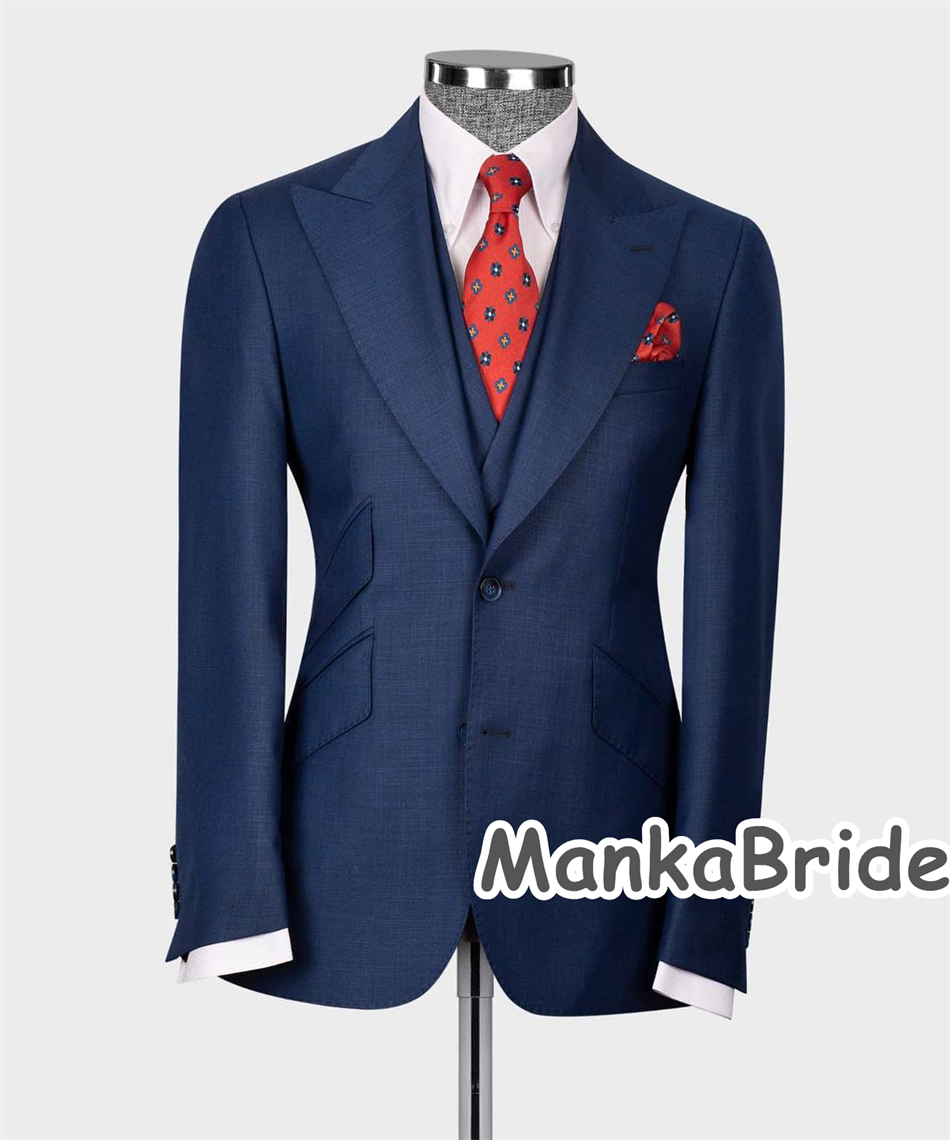 Elegant Navy Blue คลาสสิกงานแต - Elegant Formal Men'S Wear บทวิจารณ์และราคา
