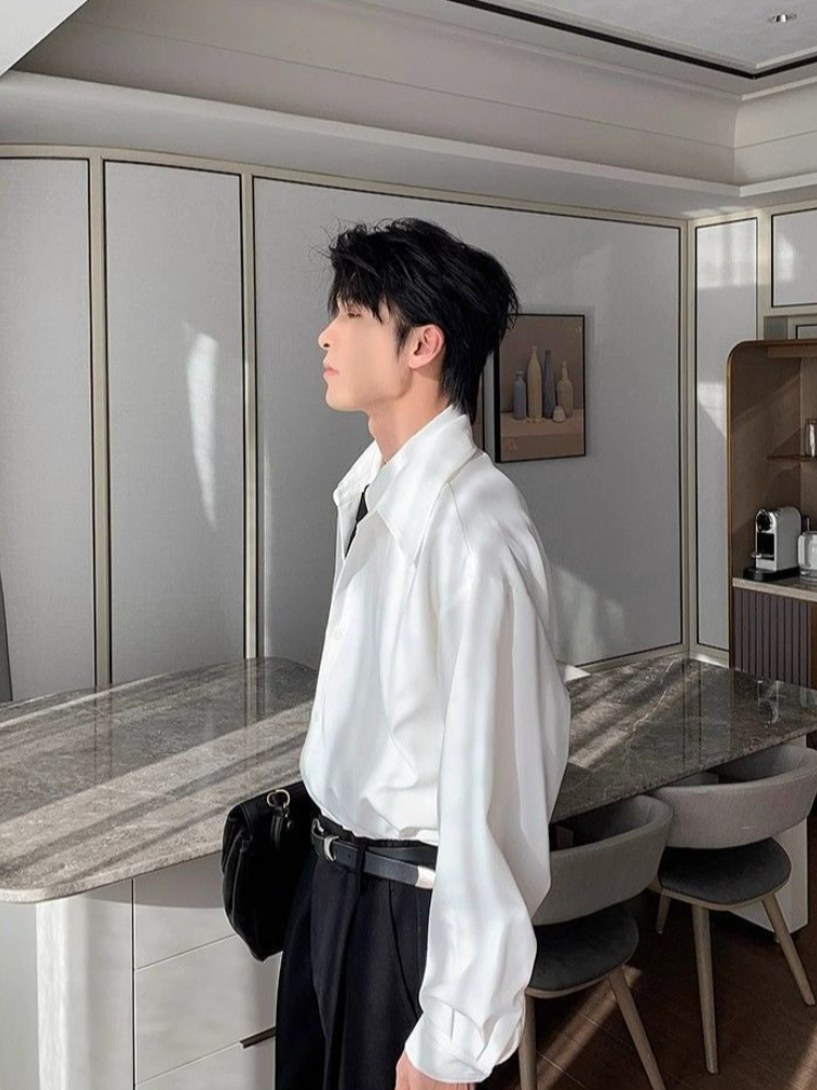 ชุดเสื้อเชิ้ตแขนยาวลายปะติดสำห - Men Formal Office Wear Shirts บทวิจารณ์และราคา
