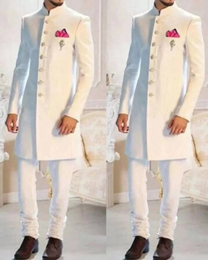 2 PC แฟชั่นการออกแบบสีขาวผู้ชา - Men Formal Wear Indian บทวิจารณ์และราคา
