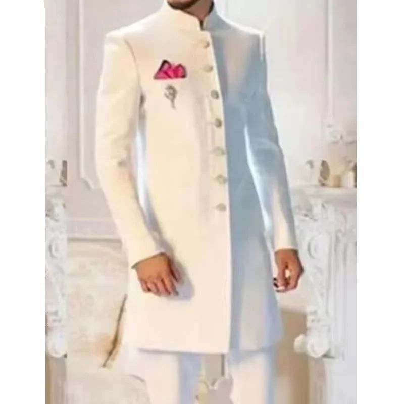 ชุดสูทผู้ชายสีขาวคลาสสิกแบบใหม - Men Formal Wear Indian บทวิจารณ์และราคา