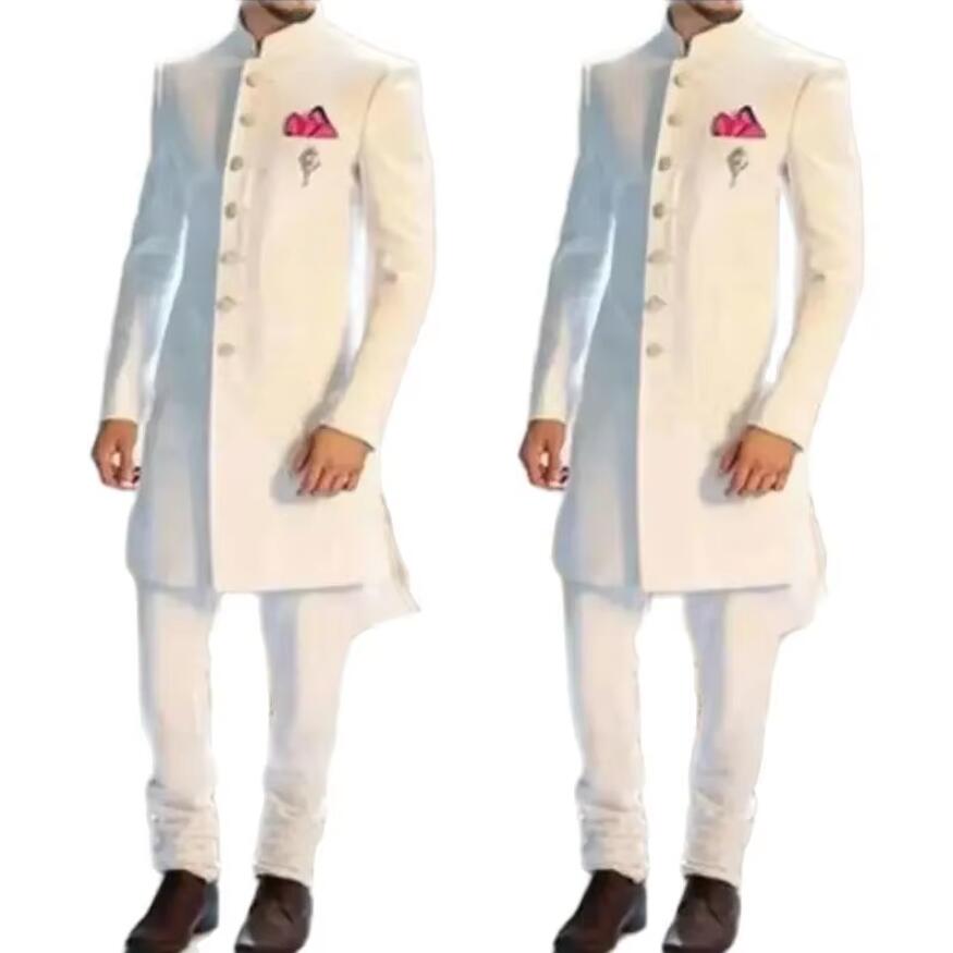 ชุดสูทผู้ชายสีขาวคลาสสิกแบบใหม - Men Formal Wear Indian บทวิจารณ์และราคา