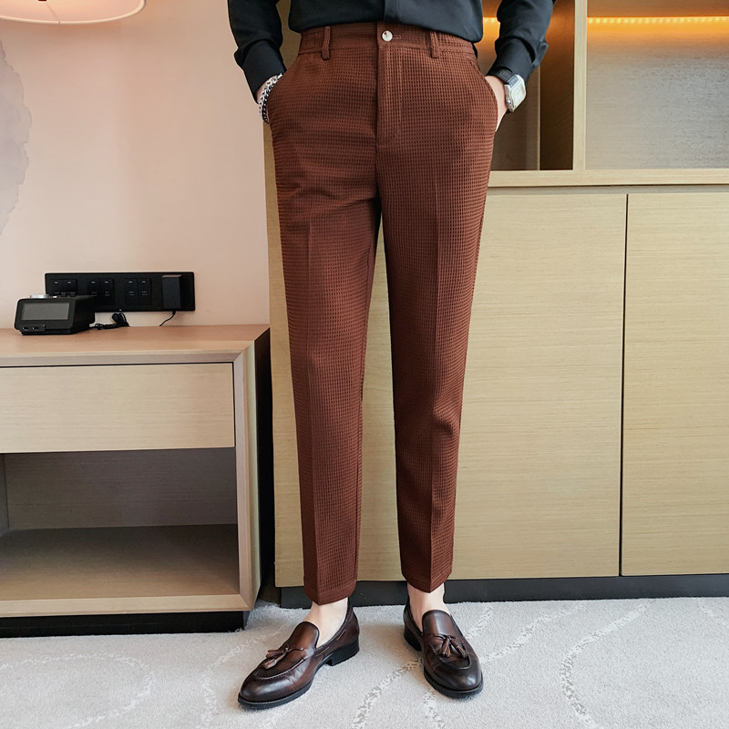 2024 ฤดูใบไม้ร่วงใหม่วาฟเฟิลยื - Men Formal Wear Set บทวิจารณ์และราคา