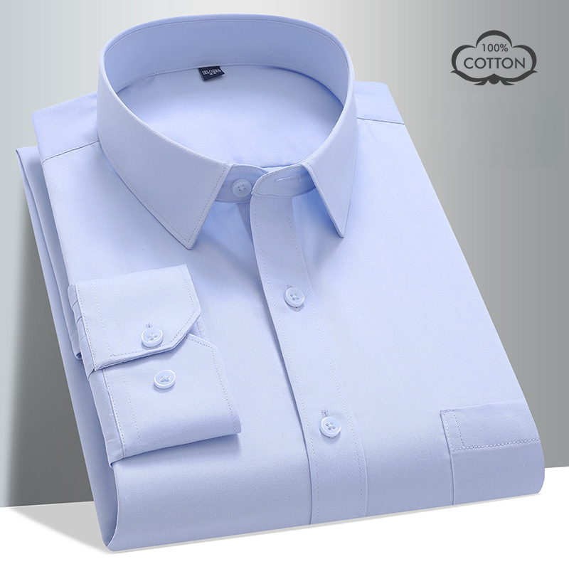 8XL 100 ผ้าฝ้ายเสื้อแขนยาวผู้ช - Men Formal Office Wear Shirts บทวิจารณ์และราคา
