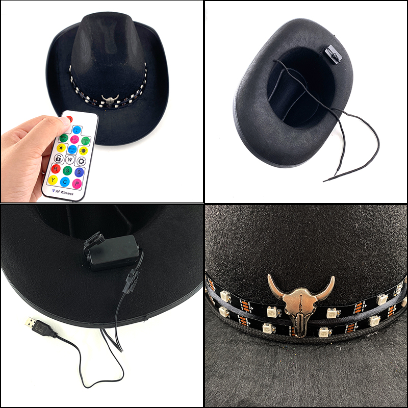 รีโมทคอนโทรล LED คาวบอยหมวกสํา - Men'S Formal Wear For Graduation บทวิจารณ์และราคา