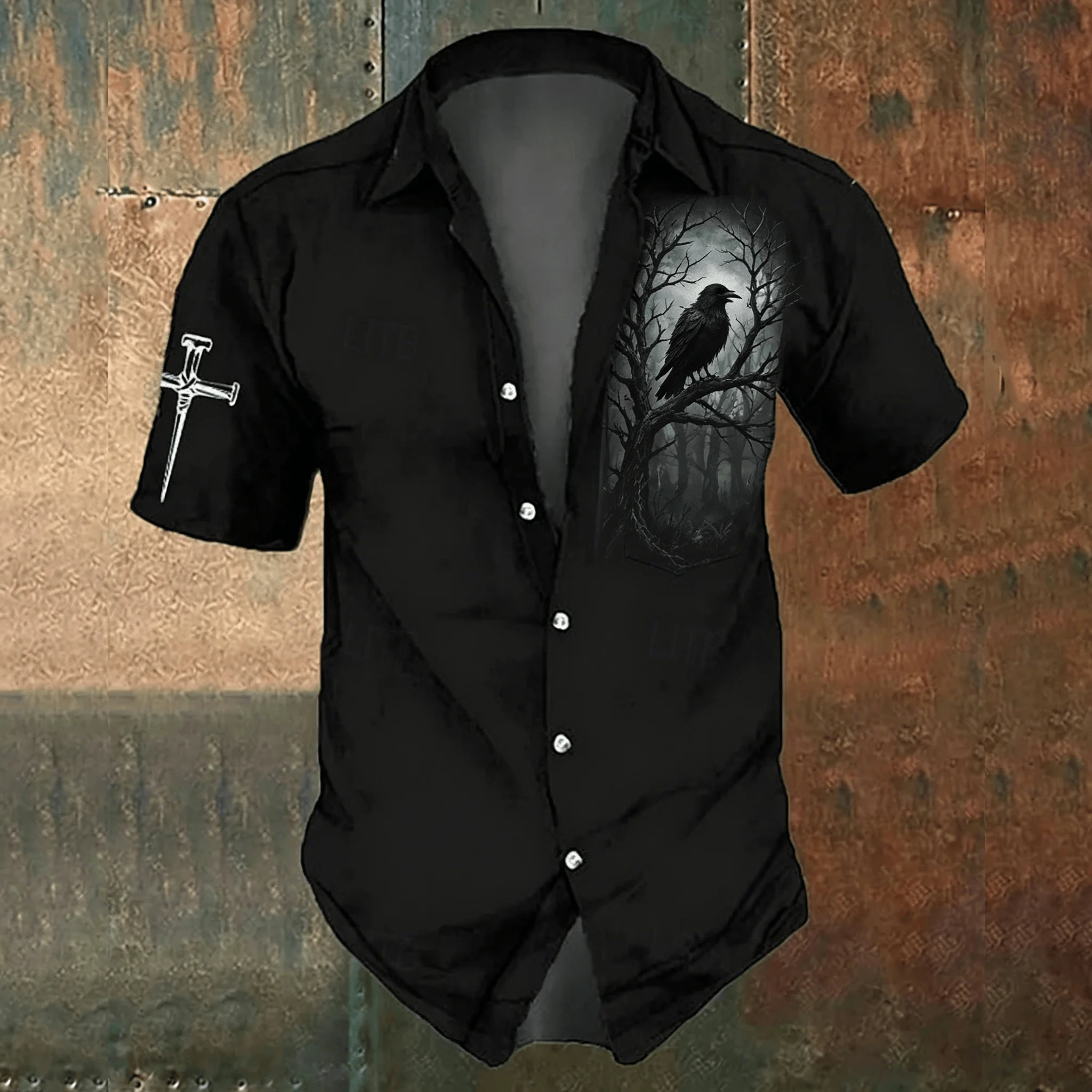 เสื้อเชิ้ตลำลองพิมพ์ลายกากบาทส - Men'S Gothic Formal Wear บทวิจารณ์และราคา