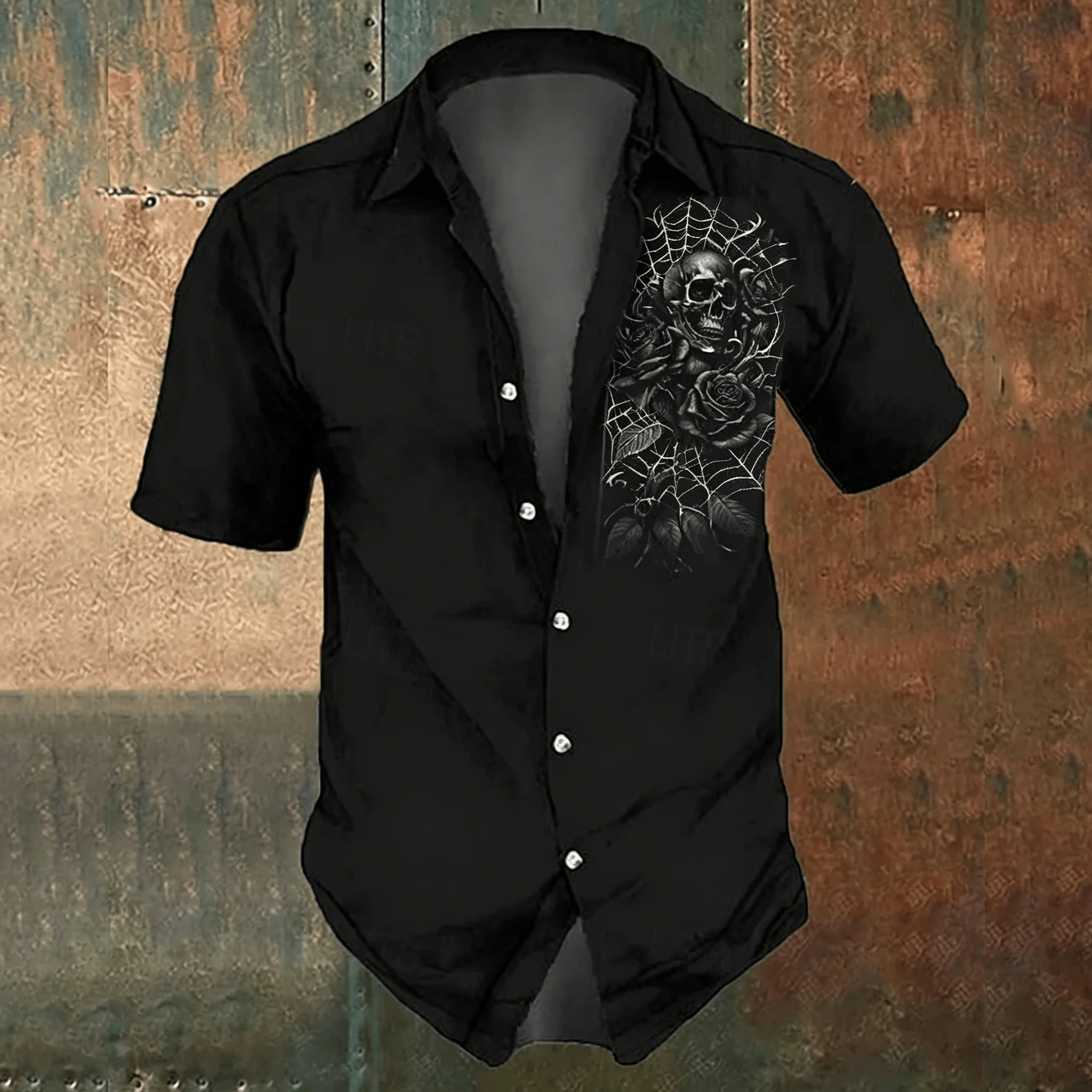 เสื้อเชิ้ตลำลองพิมพ์ลายกากบาทส - Men'S Gothic Formal Wear บทวิจารณ์และราคา