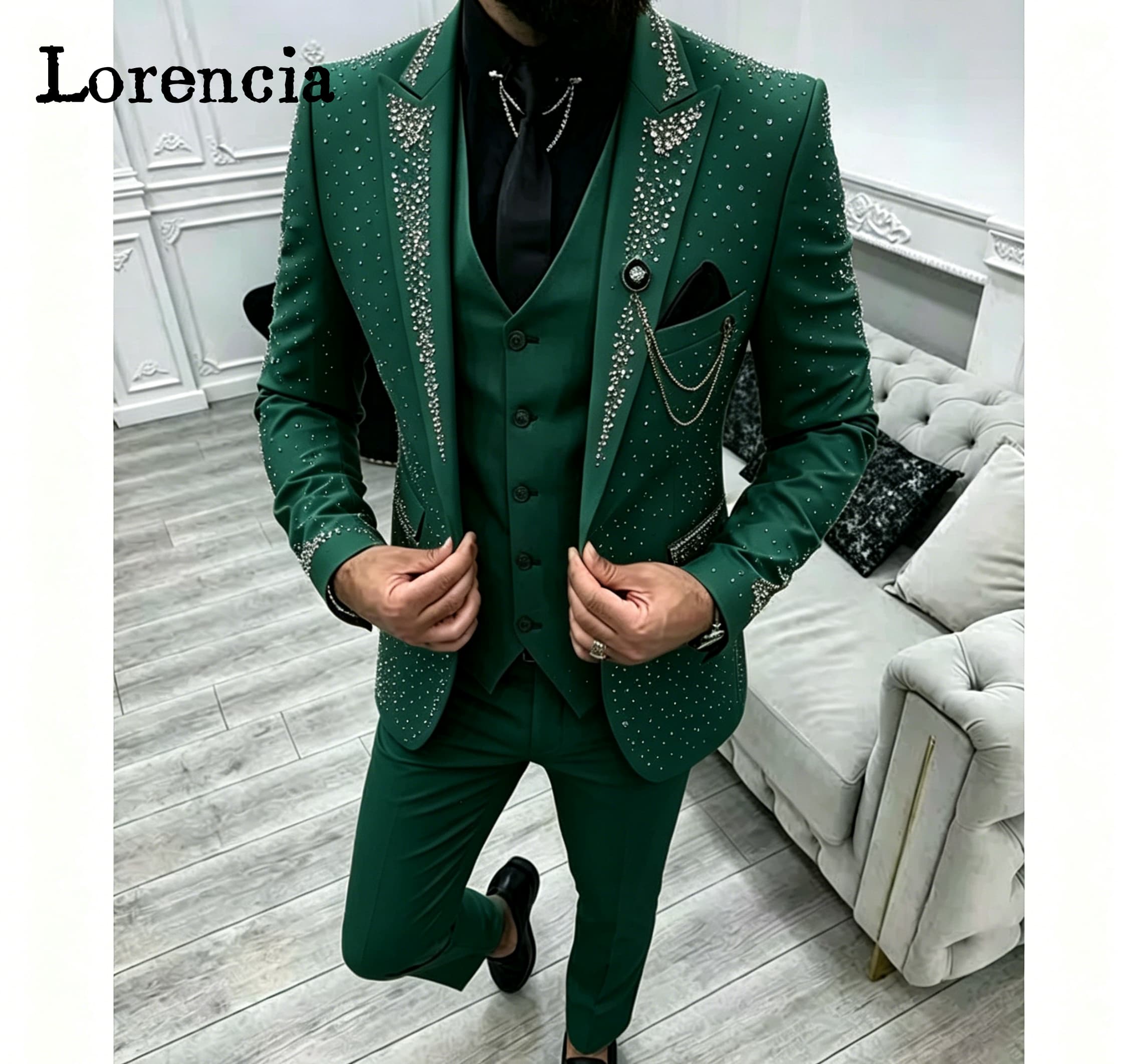 ชุดสูทผู้ชาย 3 ชิ้นสุดหรู ปกแห - Elegant Formal Men'S Wear บทวิจารณ์และราคา