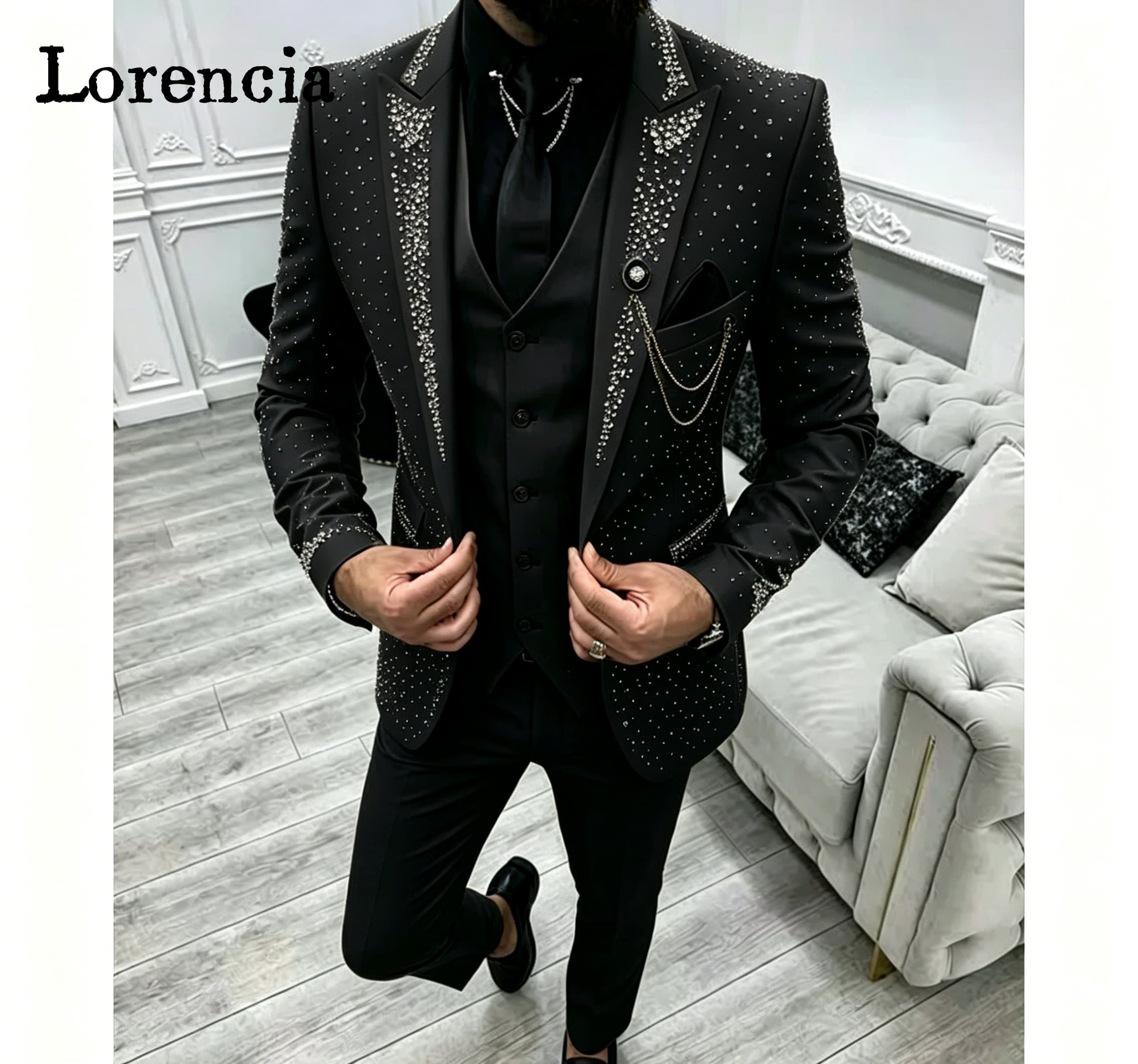 ชุดสูทผู้ชาย 3 ชิ้นสุดหรู ปกแห - Elegant Formal Men'S Wear บทวิจารณ์และราคา