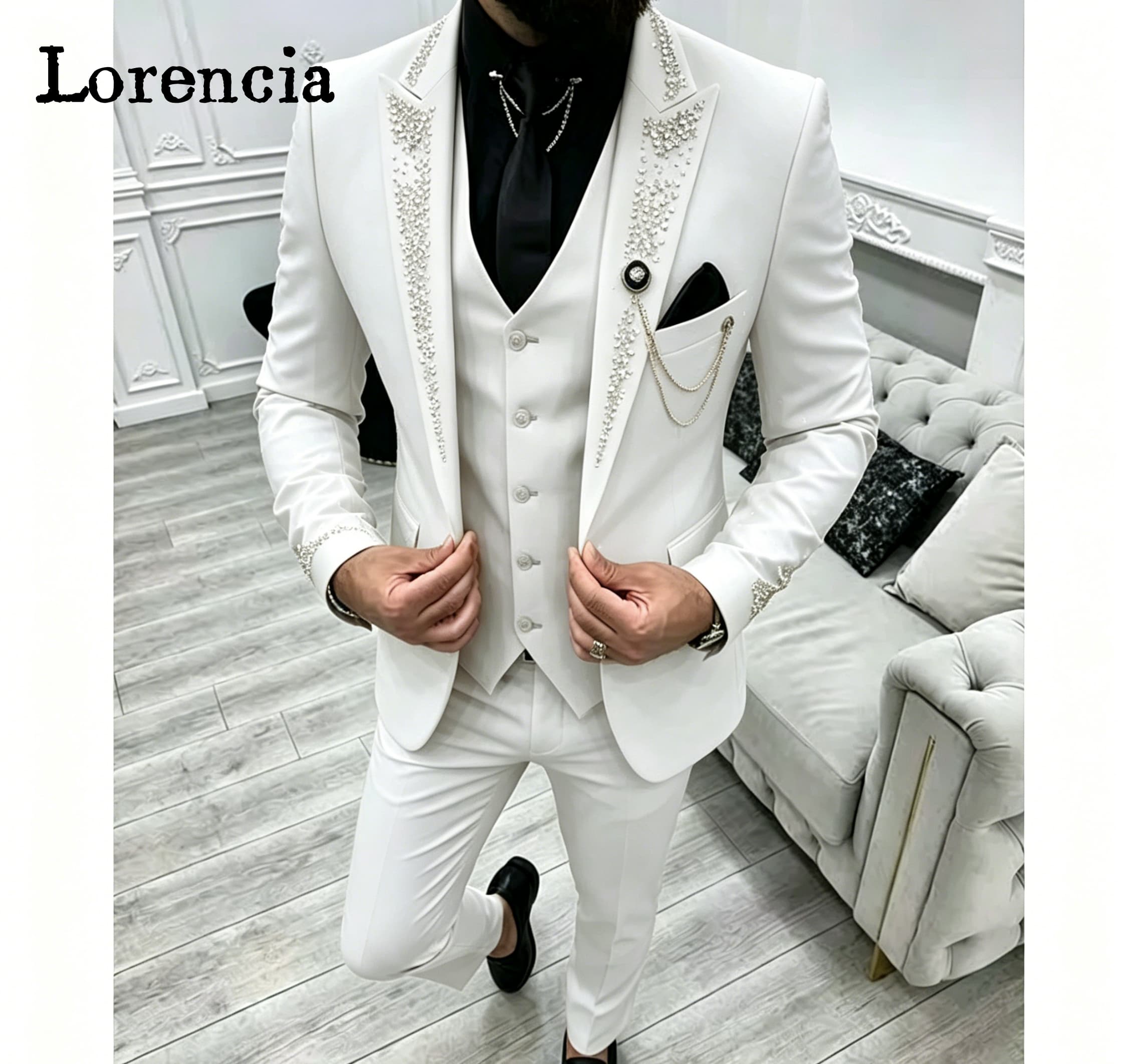 ชุดสูทผู้ชาย 3 ชิ้นสุดหรู ปกแห - Elegant Formal Men'S Wear บทวิจารณ์และราคา