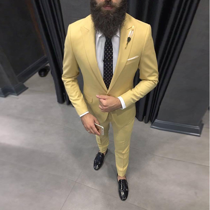 2025 ล่าสุดสีเหลืองชายชุดสําหร - Men Formal Wear For Dinner บทวิจารณ์และราคา