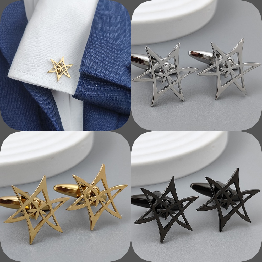 กระดุมข้อมือชุบทองรูปดาวหกเหลี - Men'S Gothic Formal Wear บทวิจารณ์และราคา