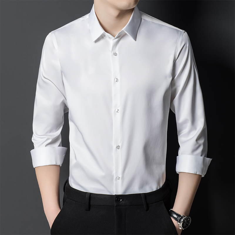 เสื้อเชิ้ตผ้าไหมมัลเบอร์รี่สำห - Men Formal Office Wear Shirts บทวิจารณ์และราคา
