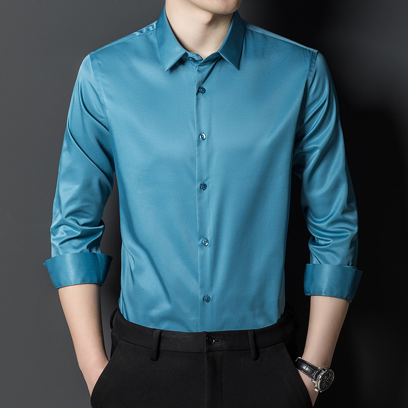 เสื้อเชิ้ตผ้าไหมมัลเบอร์รี่สำห - Men Formal Office Wear Shirts บทวิจารณ์และราคา