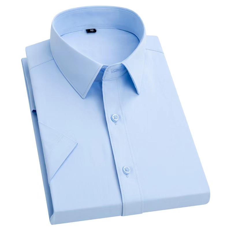 เสื้อเชิ้ตแขนสั้นทรงเข้ารูปสำห - Men Formal Office Wear Shirts บทวิจารณ์และราคา
