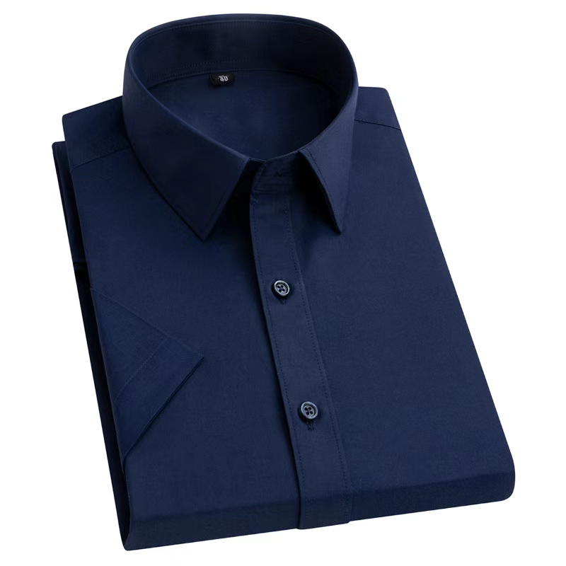 เสื้อเชิ้ตแขนสั้นทรงเข้ารูปสำห - Men Formal Office Wear Shirts บทวิจารณ์และราคา