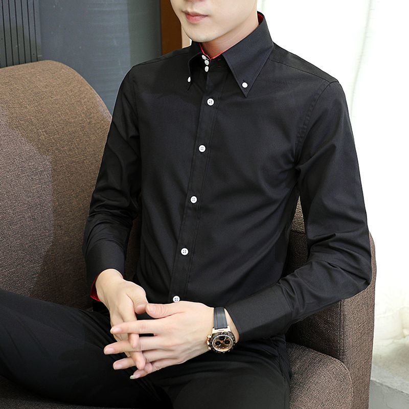 ฤดูใบไม้ผลิฤดูใบไม้ร่วงผู้ชายเ - Men Formal Office Wear Shirts บทวิจารณ์และราคา