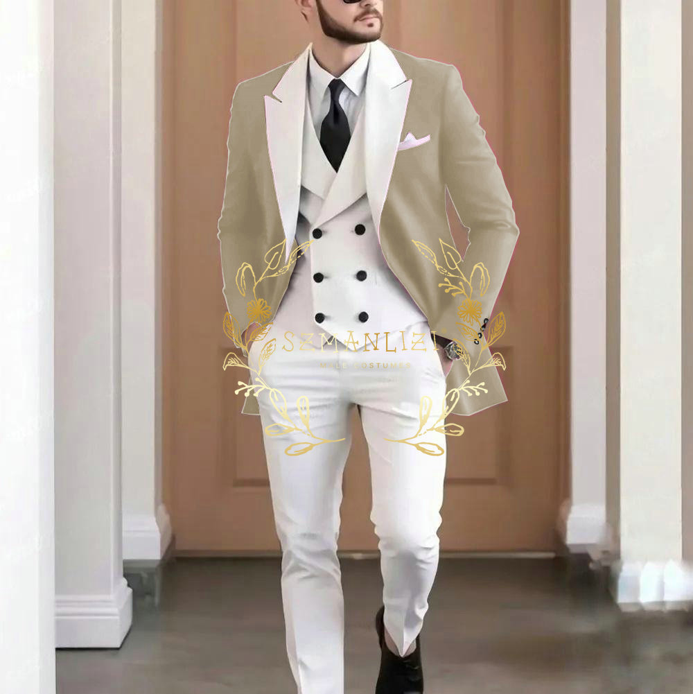ชุดสูทผู้ชายสีแดงเบอร์กันดี 3  - Elegant Formal Men'S Wear บทวิจารณ์และราคา